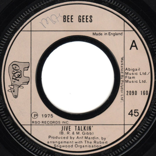 Bee Gees - Jive Talkin'  (7", Single, Lar)