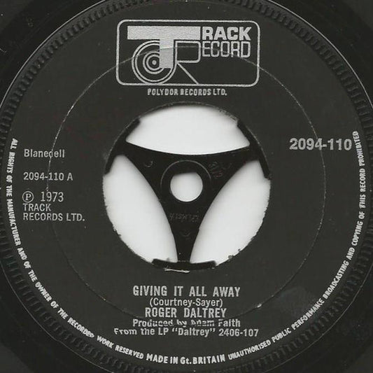 Roger Daltrey - Giving It All Away (7", Single, Pap)