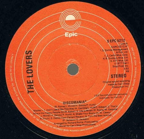The Lovers (5) - Discomania (7", Single)