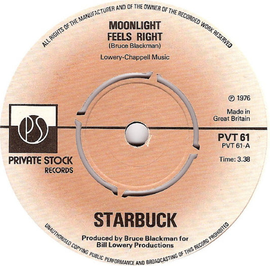 Starbuck (2) - Moonlight Feels Right (7", Single)