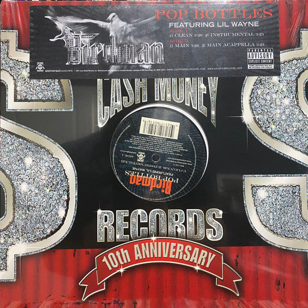 Birdman (2) Featuring Lil Wayne - Pop Bottles (12", Single)