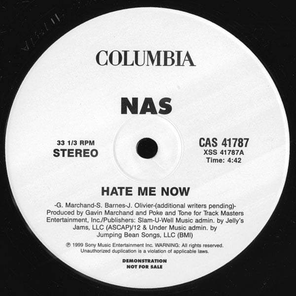 Nas - Hate Me Now (12", Promo)