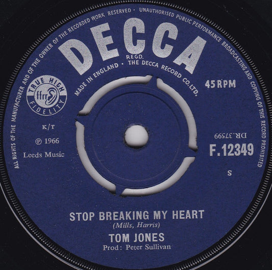 Tom Jones - Stop Breaking My Heart (7")