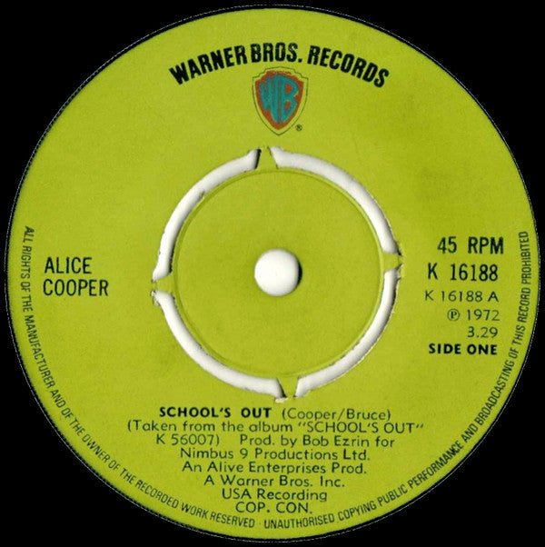 Alice Cooper - School's Out  (7", Single, 4-P)