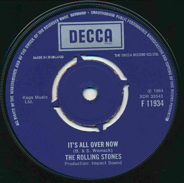 The Rolling Stones - It's All Over Now (7", Single, Ste)