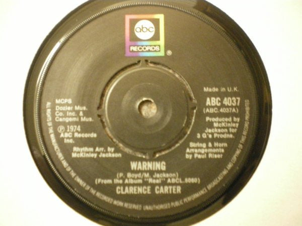 Clarence Carter - Warning (7", Single)