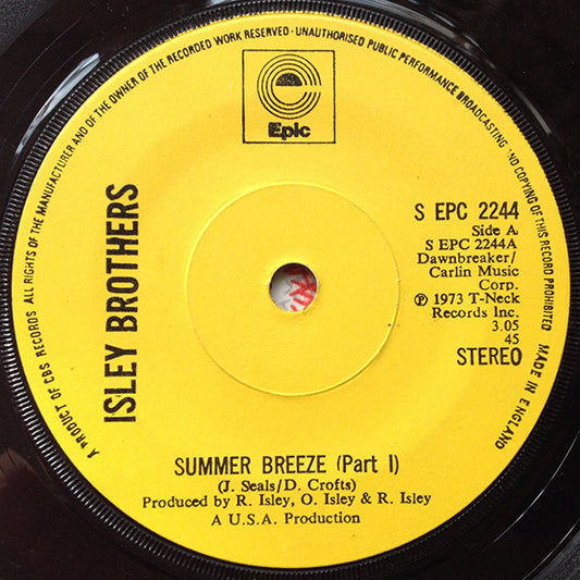 Isley Brothers* - Summer Breeze (Part I) (7", Single, Sol)