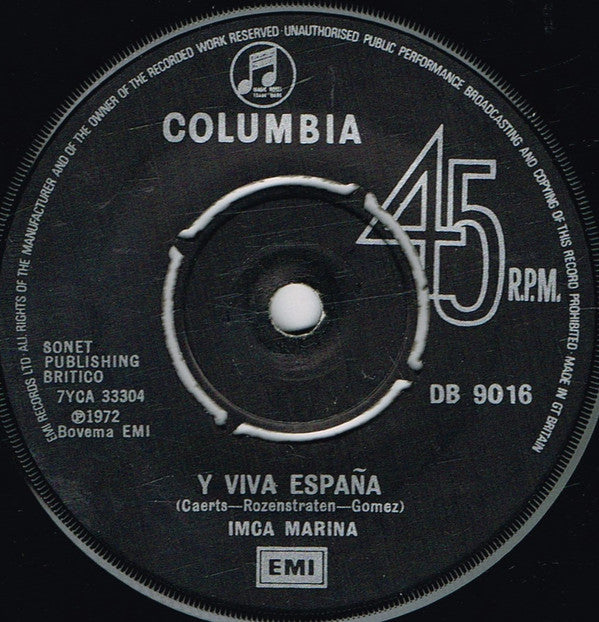 Imca Marina - Y Viva España (7", Single)