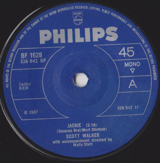 Scott Walker - Jackie (7", Single, Mono, Sol)
