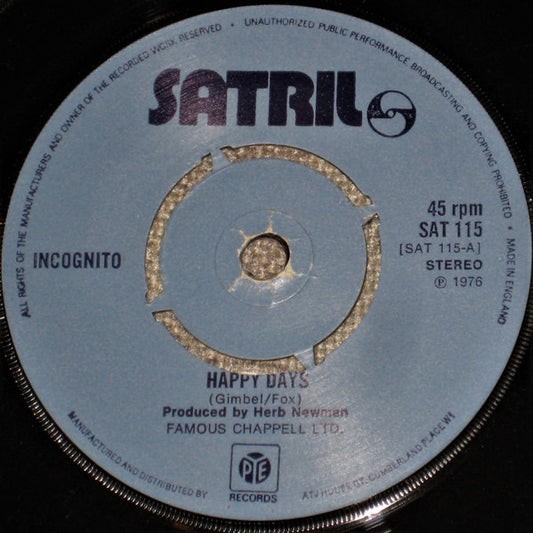 Incognito (12) - Happy Days (7", Single, Pus)