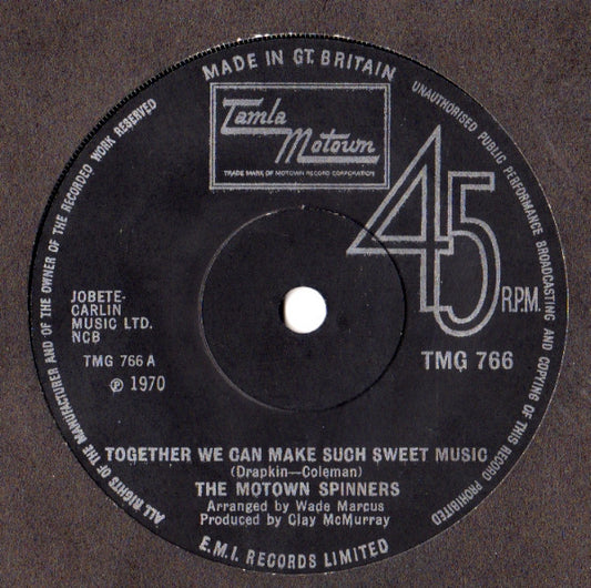 The Motown Spinners* - Together We Can Make Such Sweet Music  (7", Single, Sol)