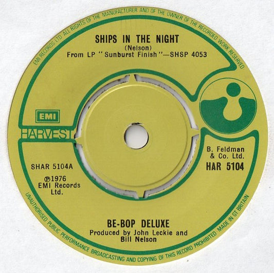 Be-Bop Deluxe* - Ships In The Night (7", Single)