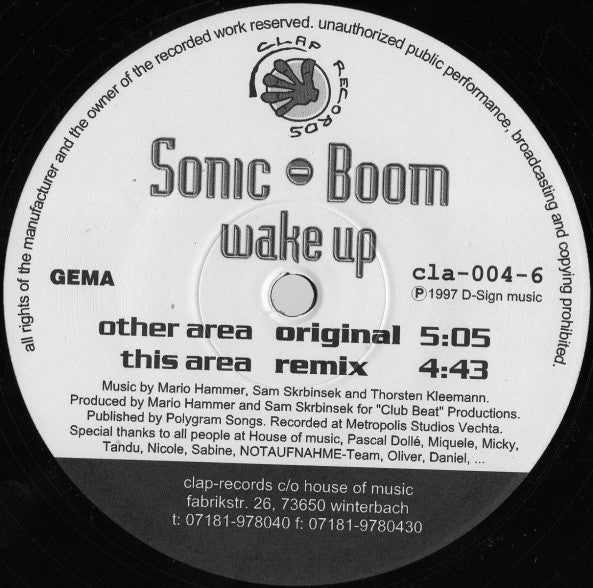 Sonic-Boom* - Wake Up (12")