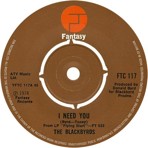 The Blackbyrds - I Need You (7")