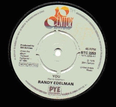 Randy Edelman - You (7", Single, 4-P)