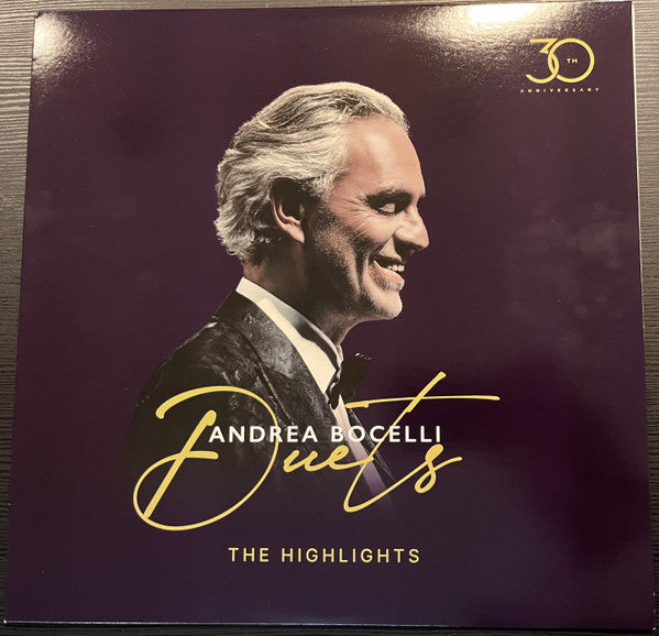 Andrea Bocelli - Duets – 30th Anniversary (The Highlights) (LP, Comp, Gol)
