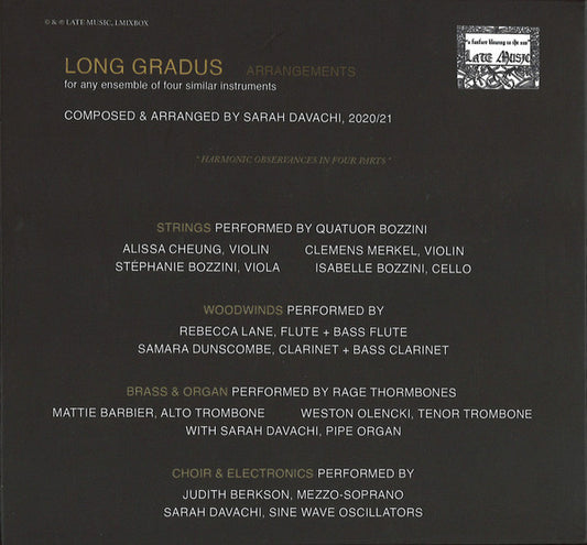 Sarah Davachi - Long Gradus : Arrangements (4xCD)