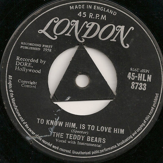 The Teddy Bears - To Know Him, Is To Love Him (7", Single, Mono, Tri)