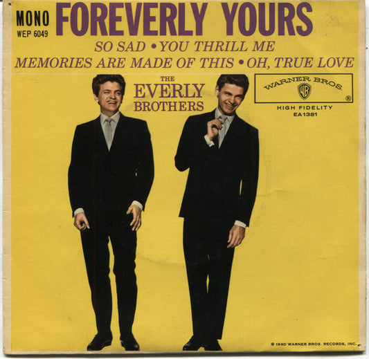 The Everly Brothers* - Foreverly Yours (7", EP, Mono)