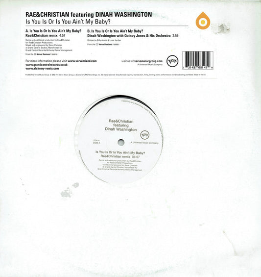 Rae&Christian* Featuring Dinah Washington - Is You Is Or Is You Ain't My Baby? (12")
