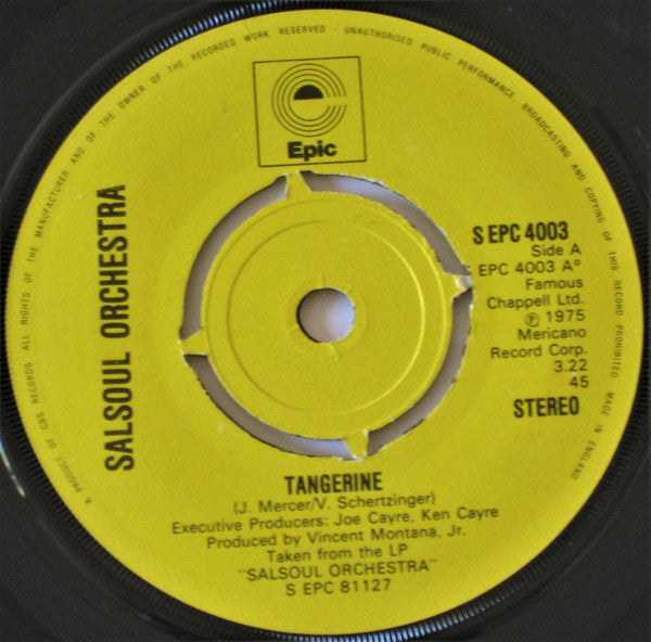 Salsoul Orchestra* - Tangerine (7", Pus)