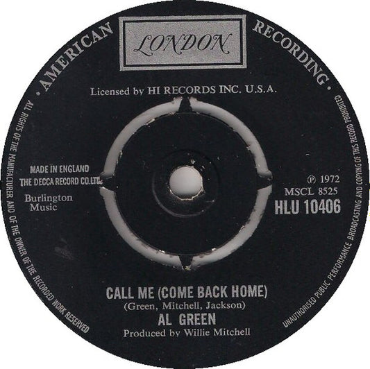 Al Green - Call Me (Come Back Home) (7", Single)