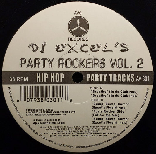 DJ Excel (5) - DJ Excel's Party Rockers Vol. 2 (12")