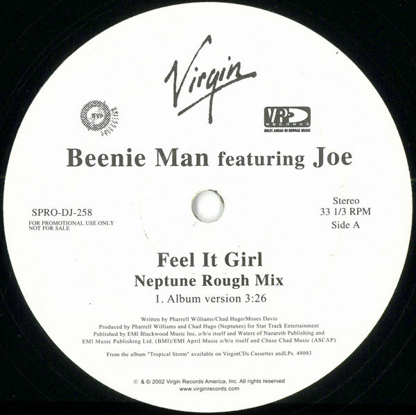Beenie Man Featuring Joe - Feel It Girl (12")