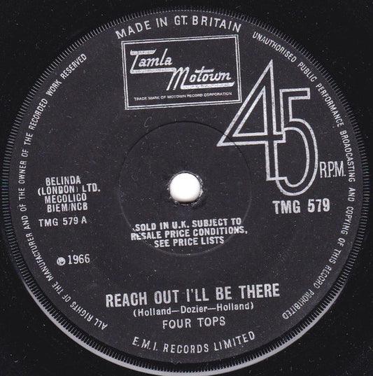 Four Tops - Reach Out I'll Be There (7", Single, Sol)