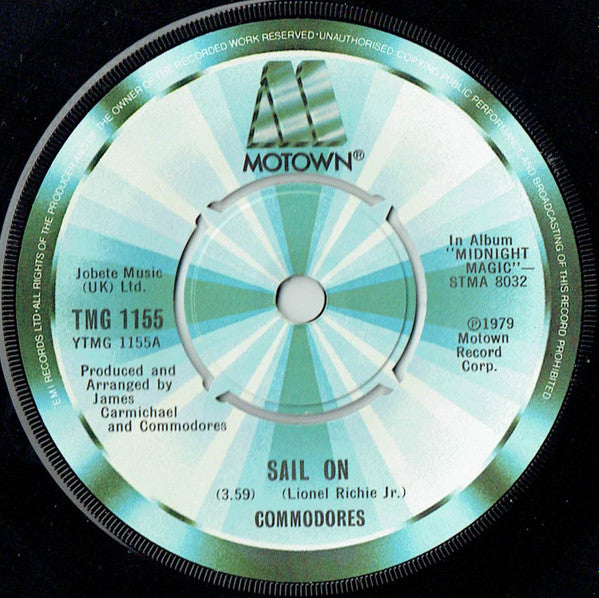 Commodores - Sail On (7", Single, Com)