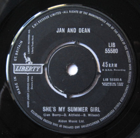 Jan And Dean* - She's My Summer Girl (7", Single)