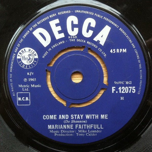 Marianne Faithfull - Come And Stay With Me (7", Single)