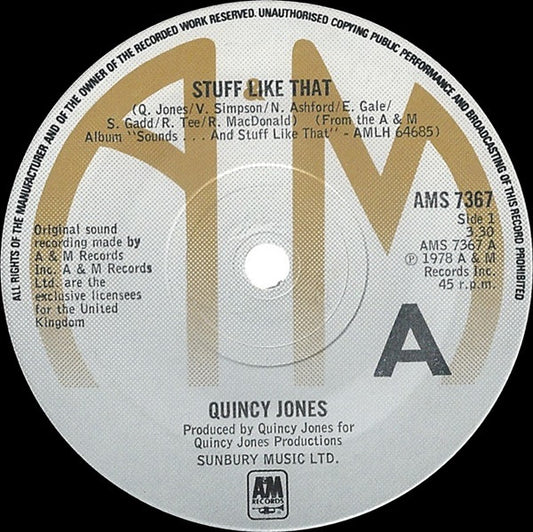Quincy Jones - Stuff Like That (7", Single)
