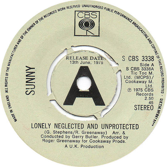 Sunny* - Lonely Neglected And Unprotected (7", Promo)