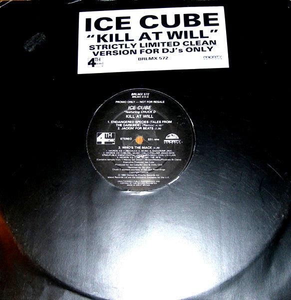 Ice Cube - Kill At Will (12", EP, Promo, Cle)