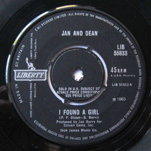Jan & Dean - I Found A Girl (7", Single)