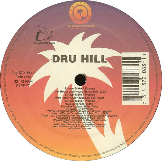 Dru Hill - Never Make A Promise (Hex Hector Remixes) / In My Bed (12")