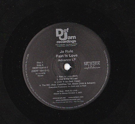 Ja Rule - Pain Is Love (Advance LP) (2xLP, Advance, Album, Promo)