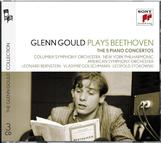 Ludwig van Beethoven, Glenn Gould, Leonard Bernstein, Vladimir Golschmann, Leopold Stokowski, Columbia Symphony Orchestra, New York Philharmonic, The American Symphony Orchestra - Glenn Gould Plays Beethoven - The 5 Piano Concertos (3xCD, Comp)
