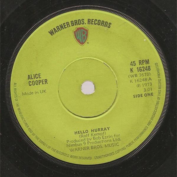 Alice Cooper - Hello Hurray (7", Single, Sol)