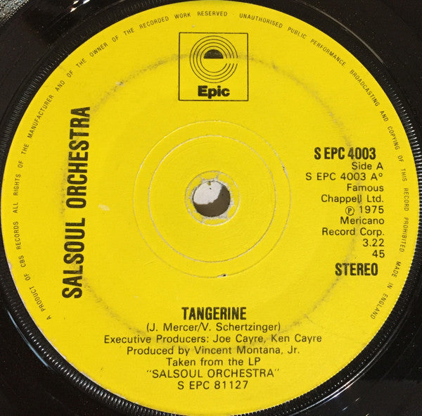 Salsoul Orchestra* - Tangerine / Get Happy (7", Single)