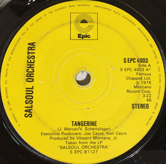 Salsoul Orchestra* - Tangerine / Get Happy (7", Single)