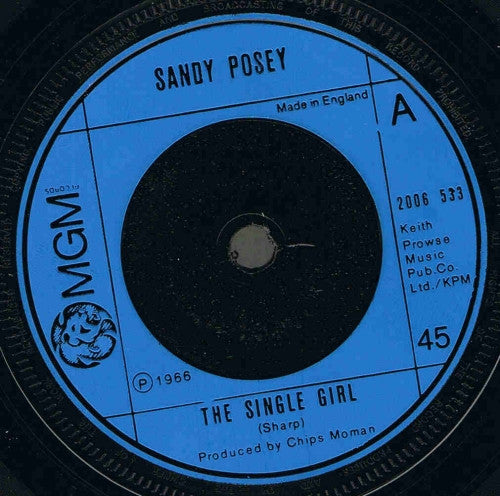 Sandy Posey - The Single Girl (7", Single, RE)