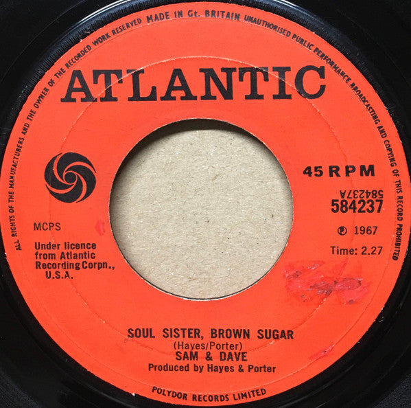Sam & Dave - Soul Sister, Brown Sugar (7", Single, Lar)