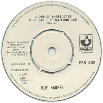 Roy Harper - Special Promotion Sampler Of Selected Tracks From 'Bullinamingvase' (7", Promo, Smplr)
