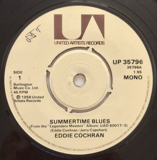 Eddie Cochran - Summertime Blues  (7", Single, Mono, RE)