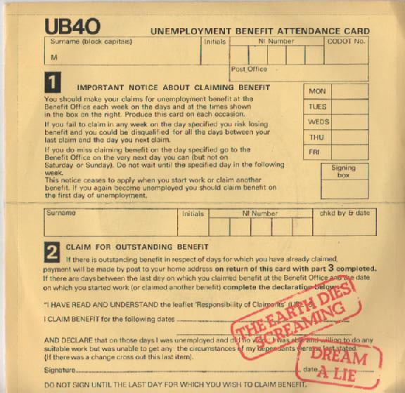 UB40 - The Earth Dies Screaming / Dream A Lie (7", Single)