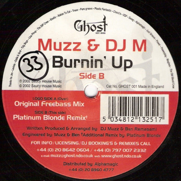 Muzz (2) & DJ M - Burnin' Up (12")