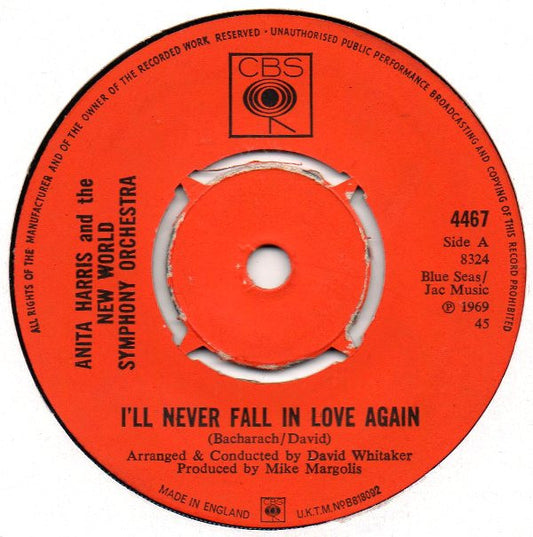 Anita Harris And The New World Symphony Orchestra - I'll Never Fall In Love Again / Love Is Everywhere (7", Single)