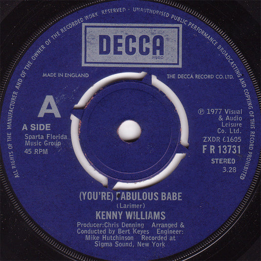 Kenny Williams* - (You're) Fabulous Babe (7", Single)